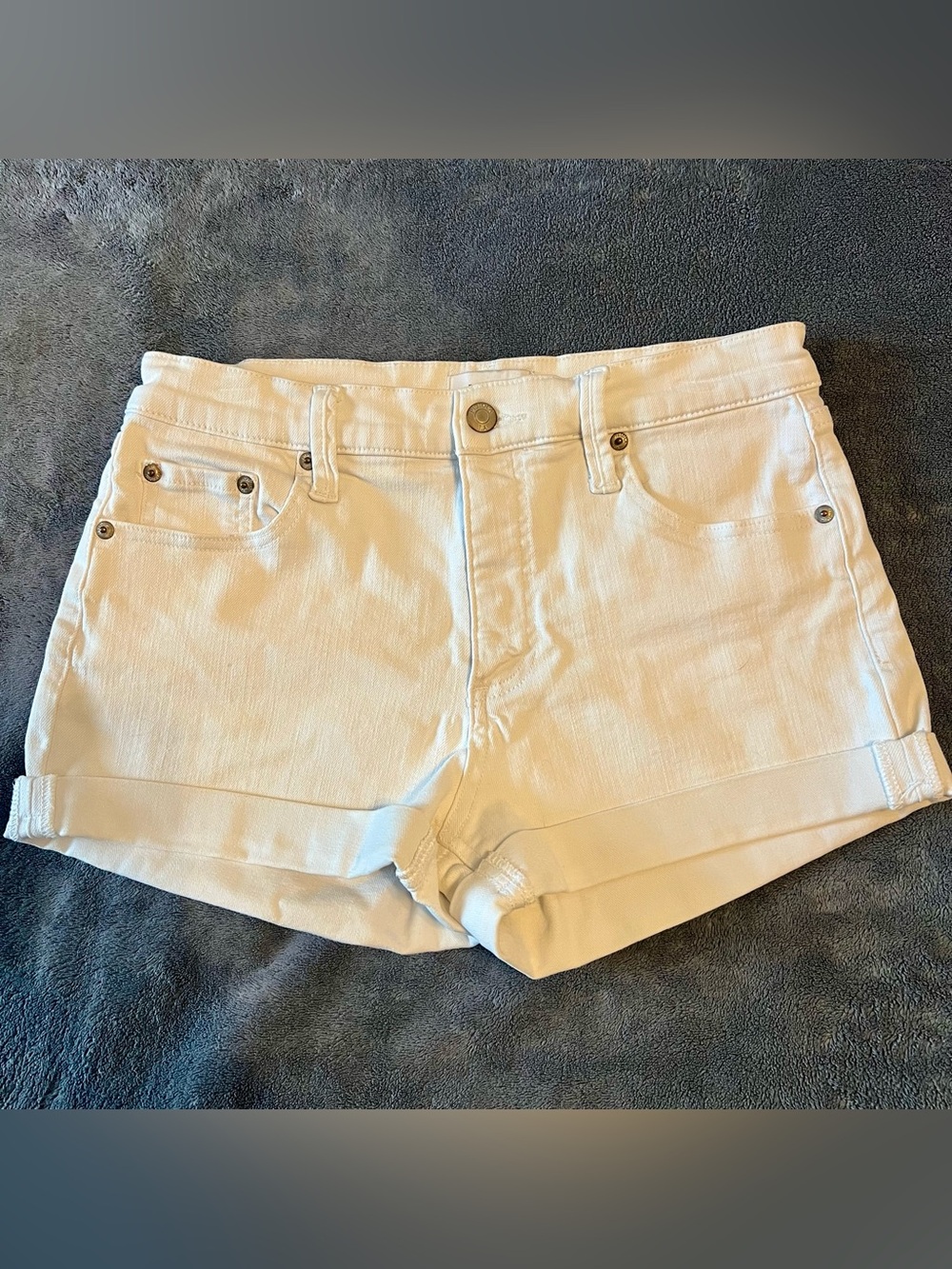 Pistola White Women's Cuffed Denim Shorts - Picture 2 of 8